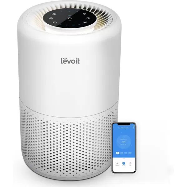 imageLEVOIT Air Purifier for Home Bedroom Smart WiFi Alexa Control Covers up to 916 SqFoot 3 in 1 Filter for Allergies Pollutants Smoke Dust 24dB Quiet for Bedroom Core 200SP WhiteWhite