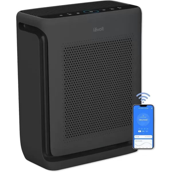 imageLEVOIT Air Purifiers for Home Large Room Up to 1800 Ft in 1 Hr with Washable PreFilter Air Quality Monitor Smart WiFi HEPA Sleep Mode for Allergies Pet Hair in Bedroom Vital 200SP WhiteBlack