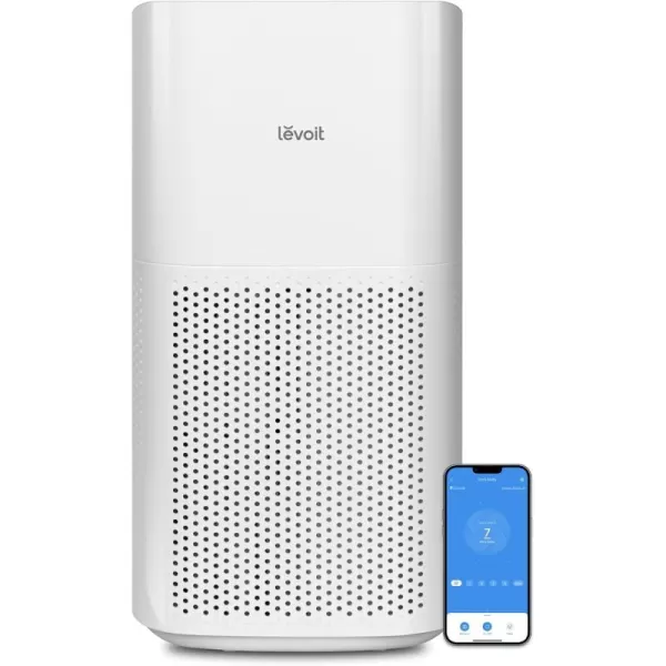 imageLEVOIT Air Purifiers for Home Large Room Up to 1980 Ft in 1 Hr With Air Quality Monitor HEPA Sleep Mode Auto Mode Smart WiFi 3in1 Filter Captures Pet Allergies Smoke Dust Core 400SP WhiteCore 600S White