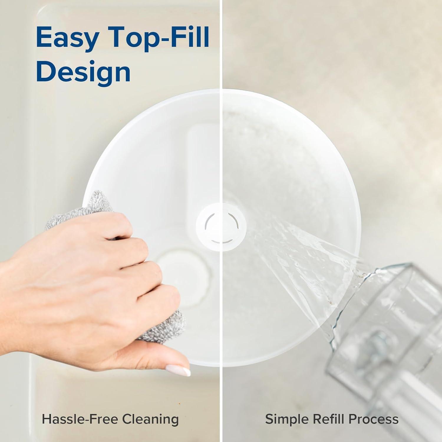imageLEVOIT Humidifiers for Bedroom Baby Sprout Evaporative with Dual Filters for Air ampamp Water Separate Sensor Adjustable No Blue Nightlight Auto Dry Smart Control ampamp Alexa Auto Mode 38L Tank for 36HWhite