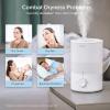 imageLEVOIT Humidifiers for Bedroom Baby Sprout Evaporative with Dual Filters for Air ampamp Water Separate Sensor Adjustable No Blue Nightlight Auto Dry Smart Control ampamp Alexa Auto Mode 38L Tank for 36HWhite