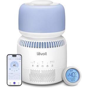 imageLEVOIT Humidifiers for Bedroom Baby Sprout Evaporative with Dual Filters for Air ampamp Water Separate Sensor Adjustable No Blue Nightlight Auto Dry Smart Control ampamp Alexa Auto Mode 38L Tank for 36HWhiteBlue