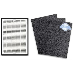 imageLEVOIT LVH126 Air Purifier Replacement Filter Genuine LVH126RF Air Filters 3 Extra PreFilters HighEfficiency Activated Carbon for Removal of Smoke Odor Allergens Pollen Black