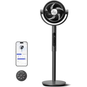 imageLevoit Standing Smart Fan for Bedroom 1451CFM UltraHigh Airflow 12H Timer with WiFiVoiceRemoter Auto 12090 Oscillating Quite 20dB 12 Speeds 4 Modes DC Motor 2 in 1 Pedestal ampamp TabletopSmart Fan