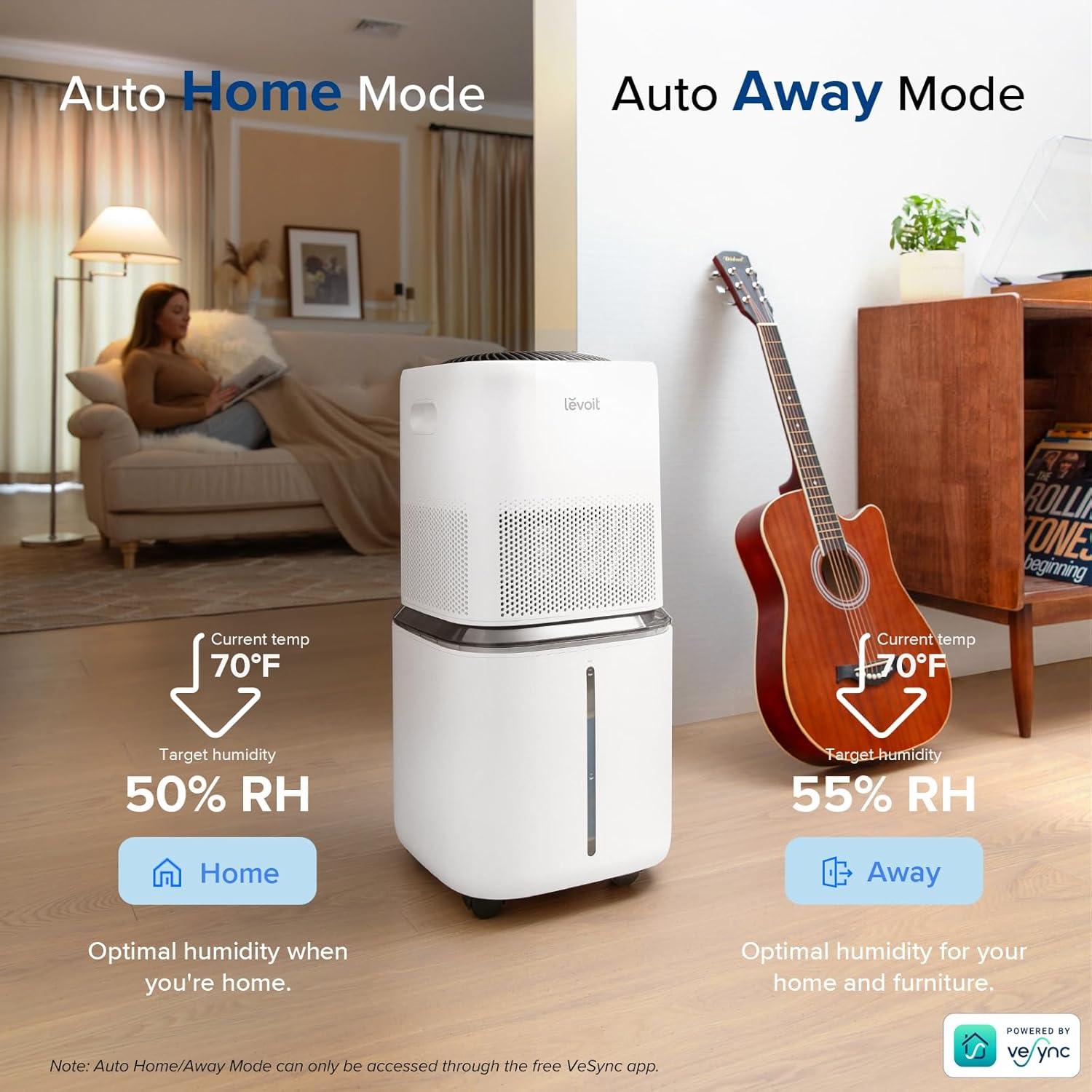 image:imageLEVOIT Superior 6000S Smart Evaporative Humidifiers for Home Whole House up to 3000ft 23L Last 72Hour Premium Filter Dry Mode Wheels amp Water Fill Hose Foldable Storage Sleep Mode New EditionEvaporative Humidifier