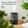 image:imageLEVOIT Humidifiers for Bedroom 42L Top Fill for Large Room with 42H Runtime Dishwasher Safe Design Easy to Clean 21dB Quiet Cool Mist for Baby Plants Night Light Essential Oil Diffuser WhiteBlack
