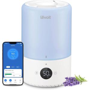 image:imageLEVOIT Humidifiers for Bedroom 42L Top Fill for Large Room with 42H Runtime Dishwasher Safe Design Easy to Clean 21dB Quiet Cool Mist for Baby Plants Night Light Essential Oil Diffuser WhiteBlue