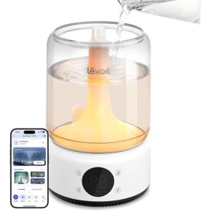 image:imageLEVOIT Smart Humidifiers for Bedroom 42L Top Fill for Large Room with 42H Runtime Dishwasher Safe Easy to Clean 21dB Cool Mist for Baby Plants APPVoice Control Scene Mode With Light amp Music