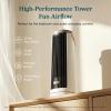 image:imageLEVOIT Tower Fan for Bedroom 20dB Quiet Desk Fan with 23fts Portable amp Easy to Carry 3Angle amp 4Speed Mini Oscillating Fan DC Motor Bladeless Remoter 12H Timer for Home Room Office WhiteWhite