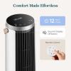 image:imageLEVOIT Tower Fan for Bedroom 20dB Quiet Desk Fan with 23fts Portable amp Easy to Carry 3Angle amp 4Speed Mini Oscillating Fan DC Motor Bladeless Remoter 12H Timer for Home Room Office WhiteWhite