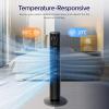 image:imageLEVOIT Tower Fan for Bedroom 20dB Quiet Desk Fan with 23fts Portable amp Easy to Carry 3Angle amp 4Speed Mini Oscillating Fan DC Motor Bladeless Remoter 12H Timer for Home Room Office WhiteWhite