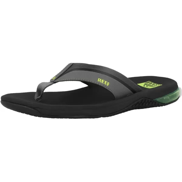 imageREEF Anchor Mens Beach Flip Flop Water Friendly Cushioning Heel AirbagGreyLime
