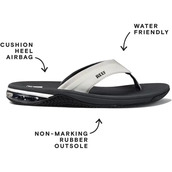 imageREEF Anchor Mens Beach Flip Flop Water Friendly Cushioning Heel AirbagGreyWhite