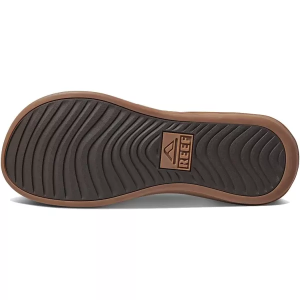 imageREEF Cushion Lux Mens Flip Flop Ultra Soft Cushion Footbed Full Grain Leather StrapBrown