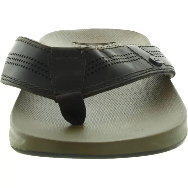 imageREEF Cushion Lux Mens Flip Flop Ultra Soft Cushion Footbed Full Grain Leather StrapFossil Java