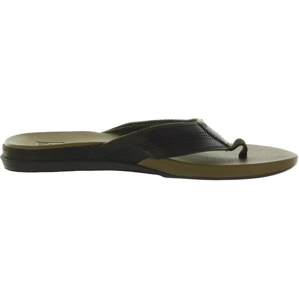 imageREEF Cushion Lux Mens Flip Flop Ultra Soft Cushion Footbed Full Grain Leather StrapFossil Java