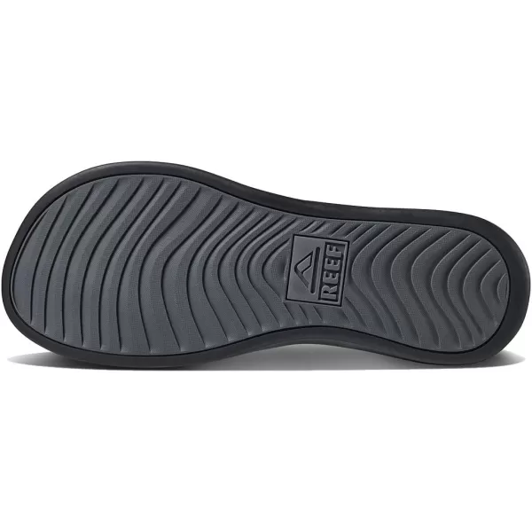 imageREEF Cushion Lux Mens Flip Flop Ultra Soft Cushion Footbed Full Grain Leather StrapGrey