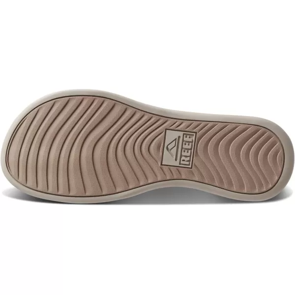 imageREEF Cushion Lux Mens Flip Flop Ultra Soft Cushion Footbed Full Grain Leather StrapSandy Suede