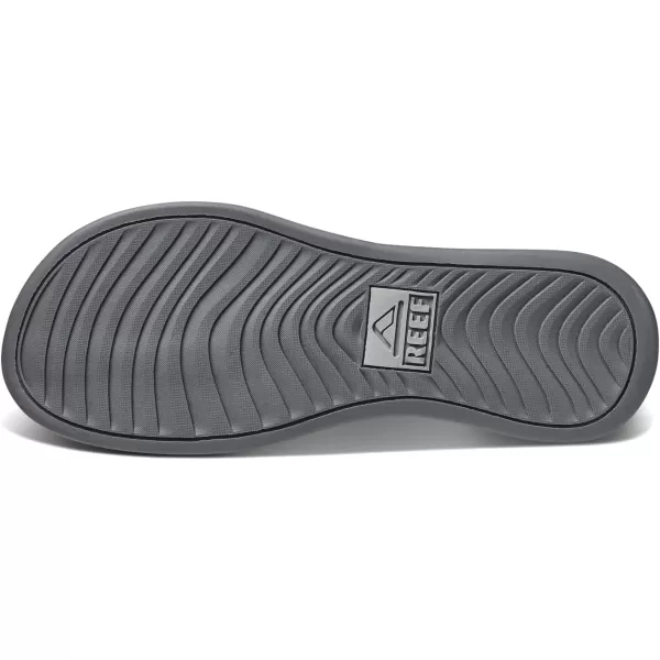 imageREEF Cushion Lux Mens Flip Flop Ultra Soft Cushion Footbed Full Grain Leather StrapSmoke