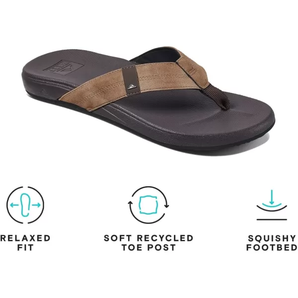 imageREEF Cushion Phantom Mens Flip Flop Ultra Soft Cushion FootbedBrownTan