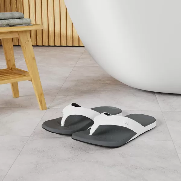 imageREEF Cushion Phantom Mens Flip Flop Ultra Soft Cushion FootbedWhiteCharcoal