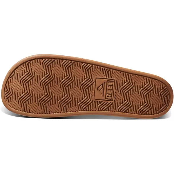 imageREEF Cushion Tradewind Mens Fashion Slides Adjustable Velcro Straps Ultra Soft Cushion Footbed Arch SupportDoveTobacco
