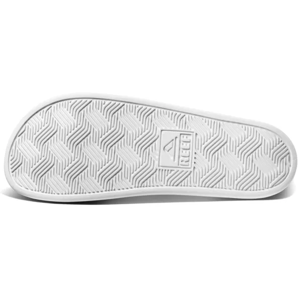 imageREEF Cushion Tradewind Mens Fashion Slides Adjustable Velcro Straps Ultra Soft Cushion Footbed Arch SupportGreyWhiteGrey
