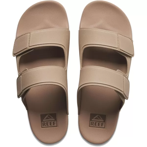 imageREEF Cushion Tradewind Mens Fashion Slides Adjustable Velcro Straps Ultra Soft Cushion Footbed Arch SupportSand