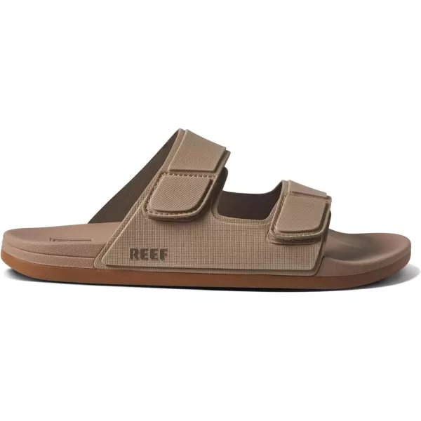 imageREEF Cushion Tradewind Mens Fashion Slides Adjustable Velcro Straps Ultra Soft Cushion Footbed Arch SupportSand