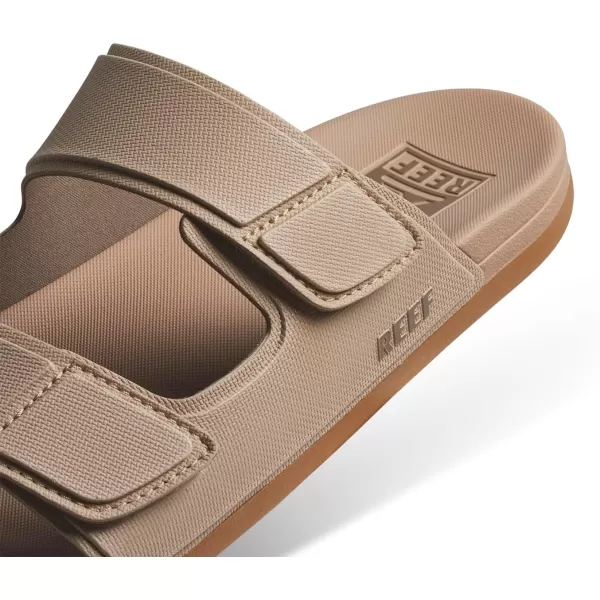 imageREEF Cushion Tradewind Mens Fashion Slides Adjustable Velcro Straps Ultra Soft Cushion Footbed Arch SupportSand