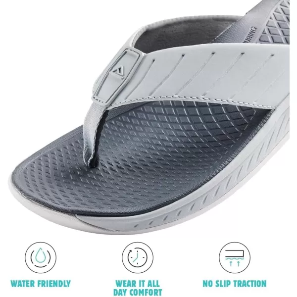 imageREEF Deckhand Mens Water Friendly Flip Flop Boat Friendly No Slip Traction Quick DryGrey