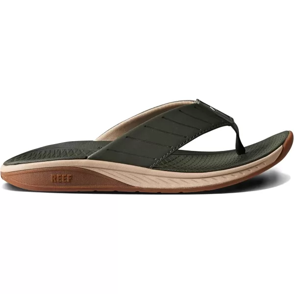imageREEF Deckhand Mens Water Friendly Flip Flop Boat Friendly No Slip Traction Quick DryOliveGum