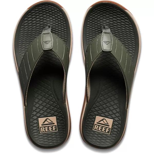 imageREEF Deckhand Mens Water Friendly Flip Flop Boat Friendly No Slip Traction Quick DryOliveGum