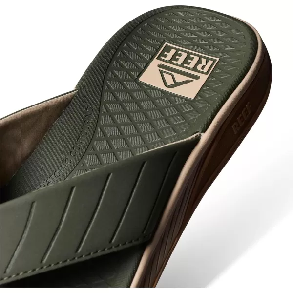 imageREEF Deckhand Mens Water Friendly Flip Flop Boat Friendly No Slip Traction Quick DryOliveGum