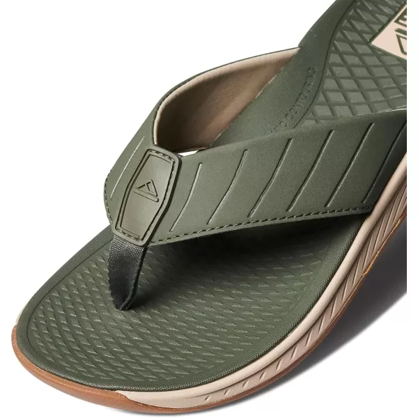 imageREEF Deckhand Mens Water Friendly Flip Flop Boat Friendly No Slip Traction Quick DryOliveGum