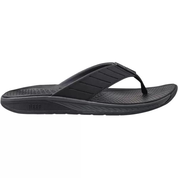 imageREEF Deckhand Mens Water Friendly Flip Flop Boat Friendly No Slip Traction Quick DryStormy Black