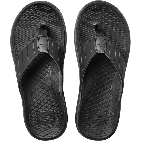 imageREEF Deckhand Mens Water Friendly Flip Flop Boat Friendly No Slip Traction Quick DryStormy Black