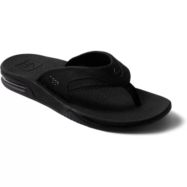 imageREEF Fanning Mens Bottle Opener Flip Flop Arch Support Durable Outsole Water FriendlyAll Black