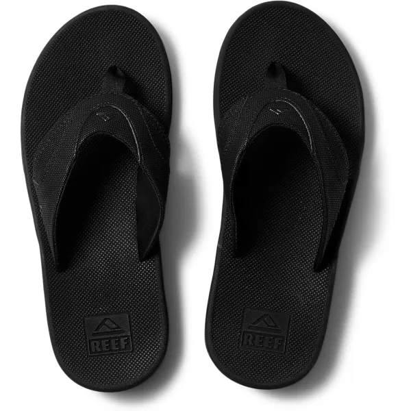 imageREEF Fanning Mens Bottle Opener Flip Flop Arch Support Durable Outsole Water FriendlyAll Black