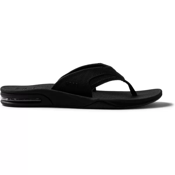 imageREEF Fanning Mens Bottle Opener Flip Flop Arch Support Durable Outsole Water FriendlyAll Black