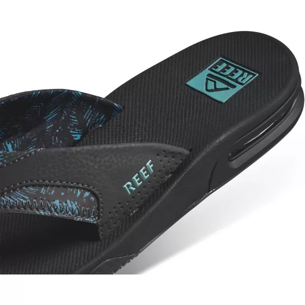 imageREEF Fanning Mens Bottle Opener Flip Flop Arch Support Durable Outsole Water FriendlyAquifer Palm