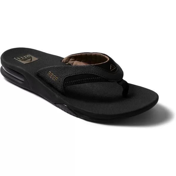 imageREEF Fanning Mens Bottle Opener Flip Flop Arch Support Durable Outsole Water FriendlyBlackBrown