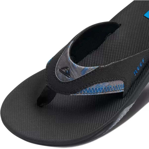 imageREEF Fanning Mens Bottle Opener Flip Flop Arch Support Durable Outsole Water FriendlyBlackPool Palm