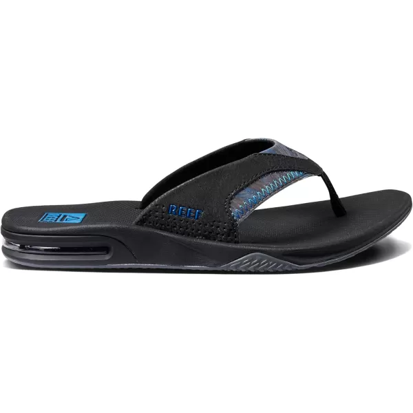 imageREEF Fanning Mens Bottle Opener Flip Flop Arch Support Durable Outsole Water FriendlyBlackPool Palm
