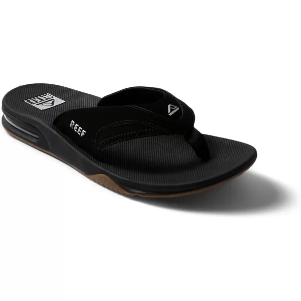 imageREEF Fanning Mens Bottle Opener Flip Flop Arch Support Durable Outsole Water FriendlyBlackSilver