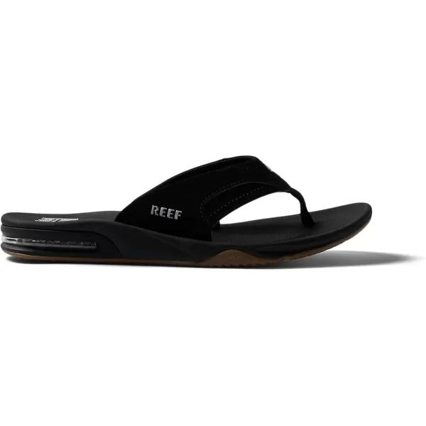 imageREEF Fanning Mens Bottle Opener Flip Flop Arch Support Durable Outsole Water FriendlyBlackSilver