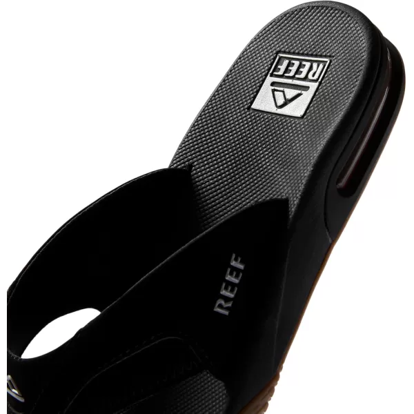 imageREEF Fanning Mens Bottle Opener Flip Flop Arch Support Durable Outsole Water FriendlyBlackSilver