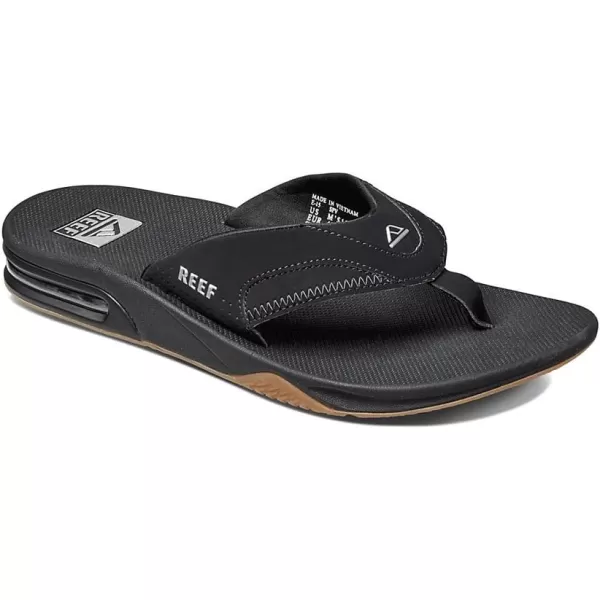 imageREEF Fanning Mens Bottle Opener Flip Flop Arch Support Durable Outsole Water FriendlyBlackSilver