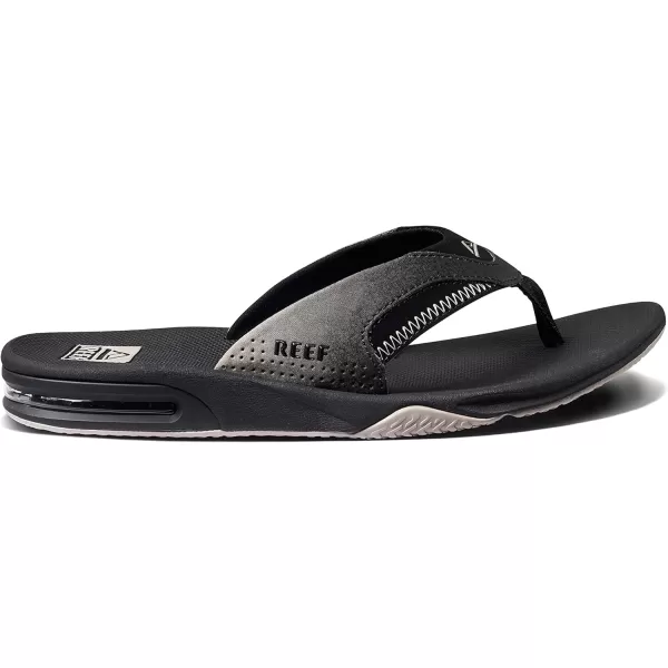 imageREEF Fanning Mens Bottle Opener Flip Flop Arch Support Durable Outsole Water FriendlyBlackTaupe Fade