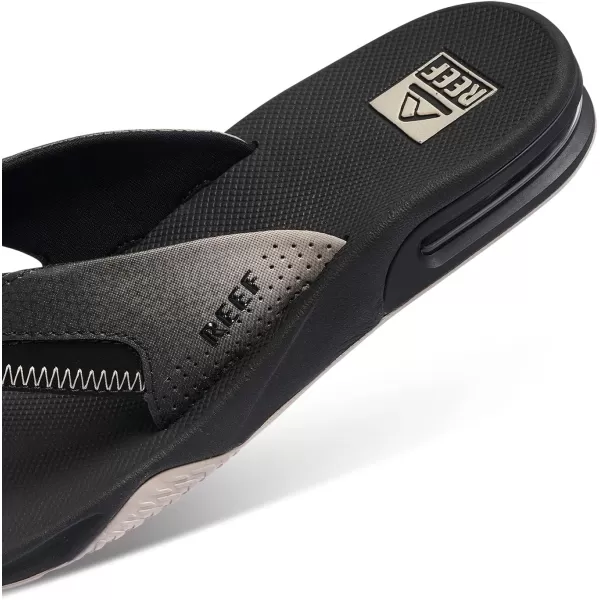 imageREEF Fanning Mens Bottle Opener Flip Flop Arch Support Durable Outsole Water FriendlyBlackTaupe Fade